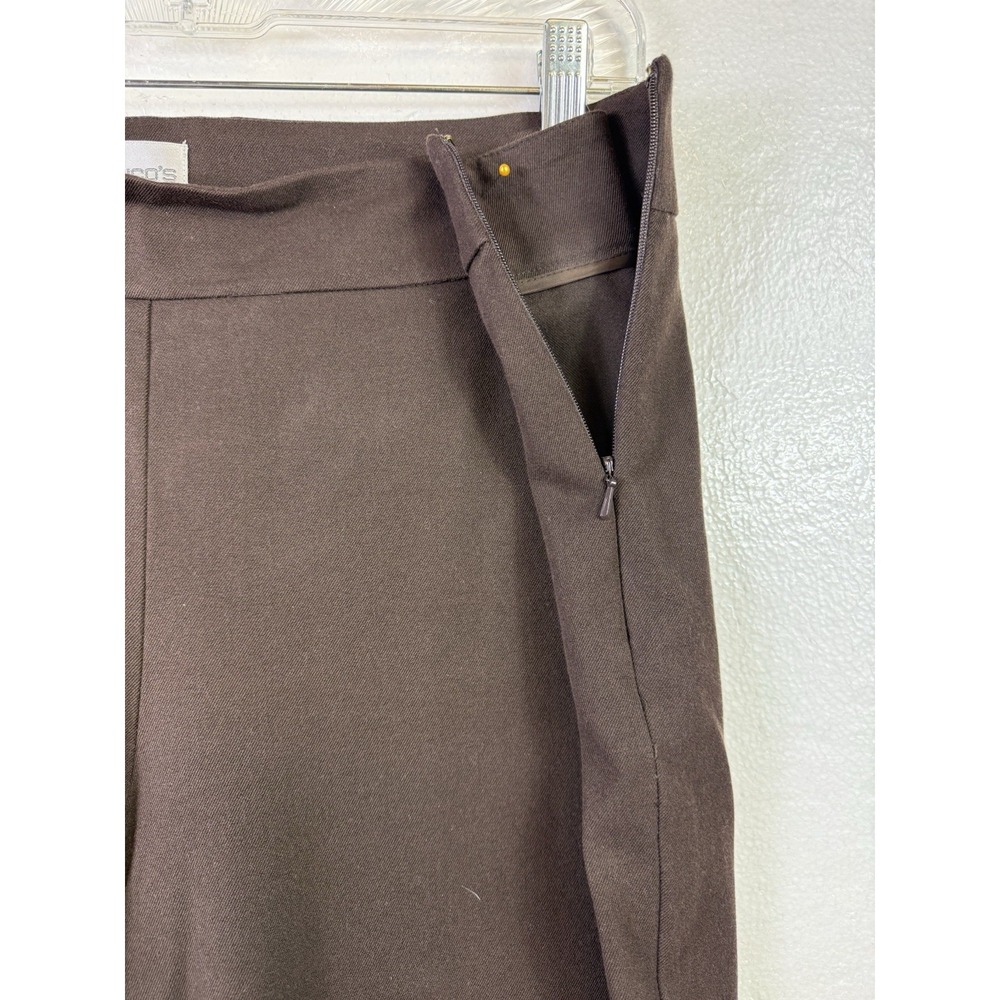 Chico's Brown Stretch Mid Rise Side Zip Tapered Dress Pants Size 3 US 16 (38x31) - Picture 6 of 8